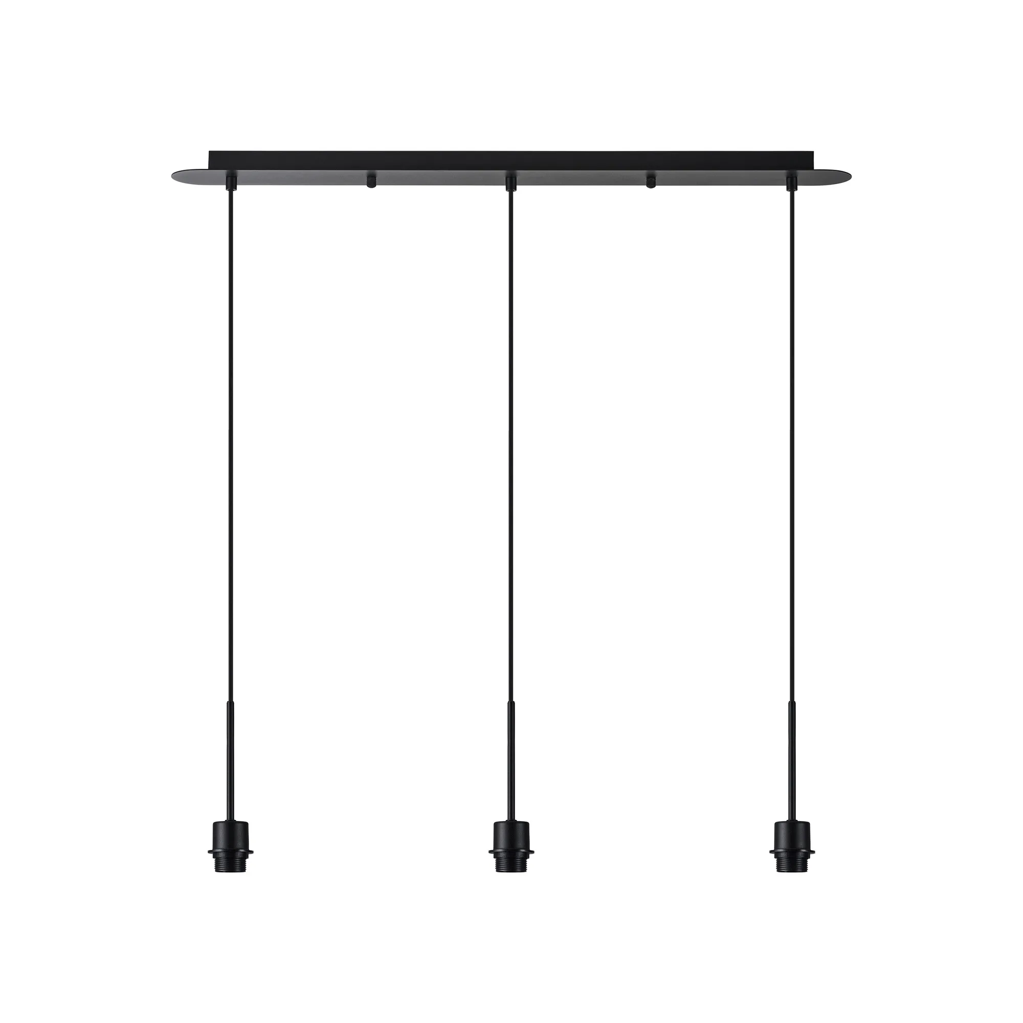 D0907BL  Carrie Satin Black 3 Light Linear E27 Universal Pendant (FRAME ONLY), Suitable For A Vast Selection Of Shades